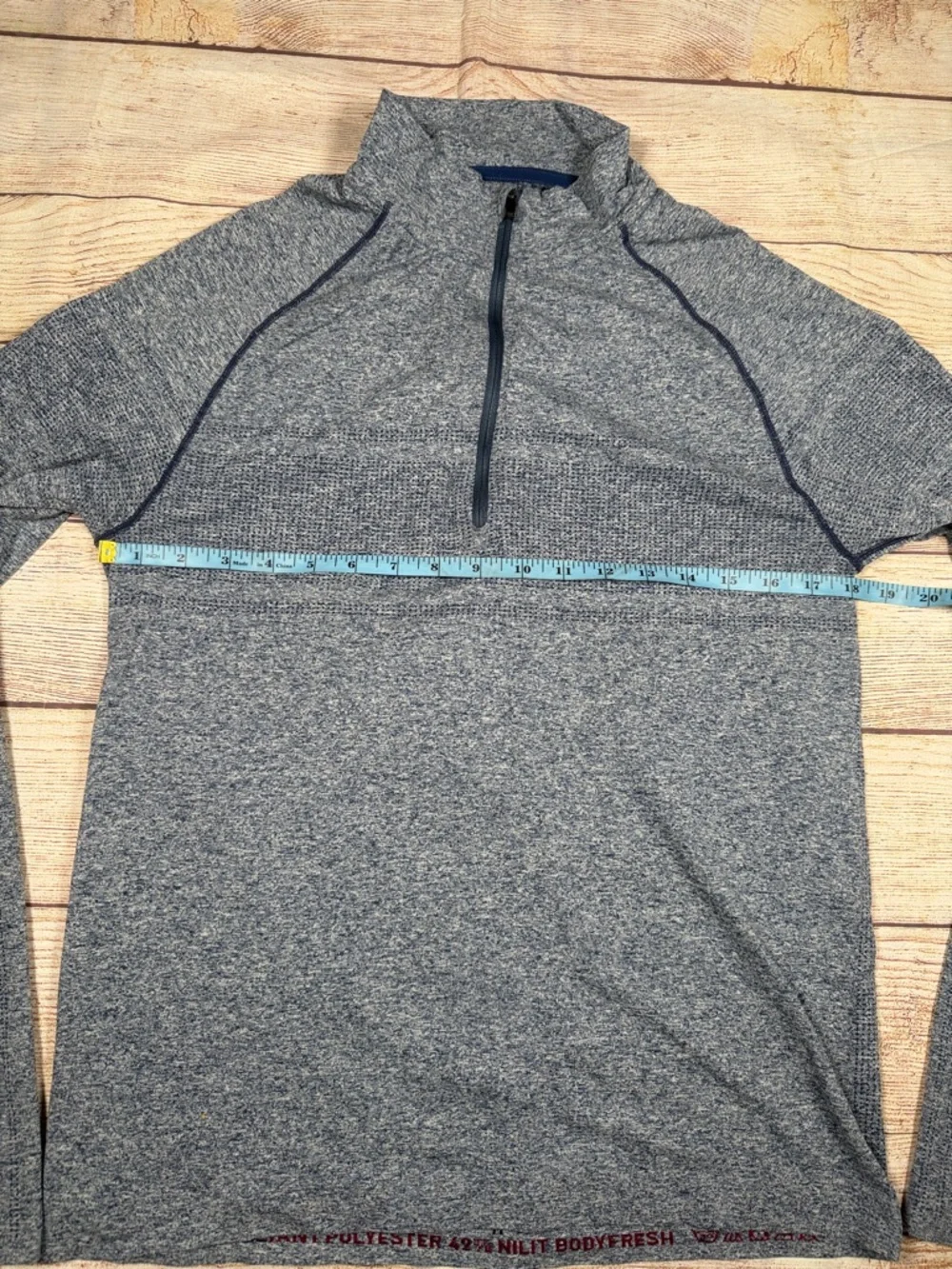 Rhône Men's Heather Blue Quarter-Zip Performance Sweater
